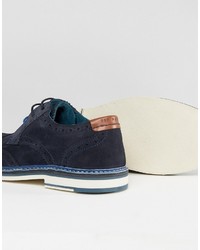 dunkelblaue Wildleder Brogues von Ted Baker