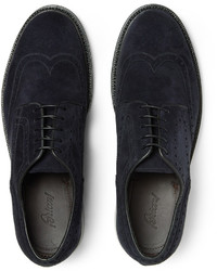 dunkelblaue Wildleder Brogues von Brioni