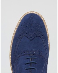 dunkelblaue Wildleder Brogues von Ben Sherman