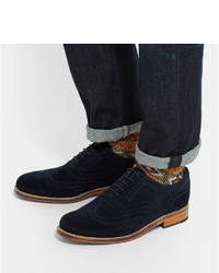 dunkelblaue Wildleder Brogues von Grenson