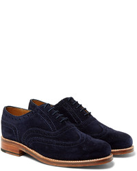 dunkelblaue Wildleder Brogues von Grenson