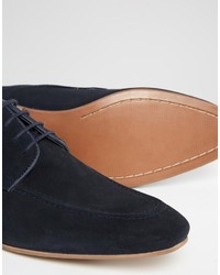 dunkelblaue Wildleder Derby Schuhe von Asos