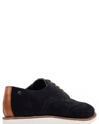 dunkelblaue Wildleder Derby Schuhe von Base London