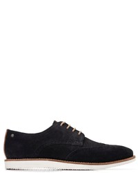 dunkelblaue Wildleder Derby Schuhe von Base London