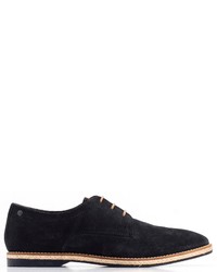 dunkelblaue Wildleder Derby Schuhe von Base London