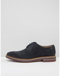 dunkelblaue Wildleder Derby Schuhe von Base London