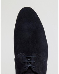 dunkelblaue Wildleder Derby Schuhe von Hugo Boss