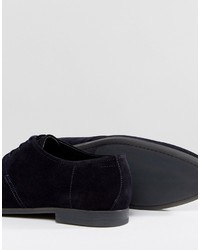 dunkelblaue Wildleder Derby Schuhe von Hugo Boss