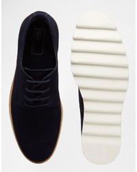 dunkelblaue Wildleder Derby Schuhe von Asos