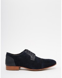 dunkelblaue Wildleder Derby Schuhe von Asos