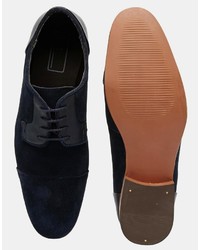 dunkelblaue Wildleder Derby Schuhe von Asos