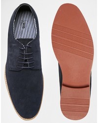 dunkelblaue Wildleder Derby Schuhe von Asos