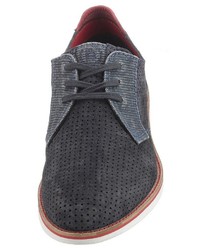 dunkelblaue Wildleder Derby Schuhe von Bugatti