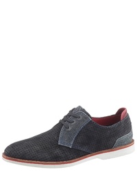 dunkelblaue Wildleder Derby Schuhe von Bugatti