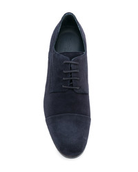 dunkelblaue Wildleder Derby Schuhe von Corneliani