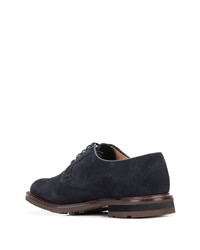 dunkelblaue Wildleder Derby Schuhe von Church's