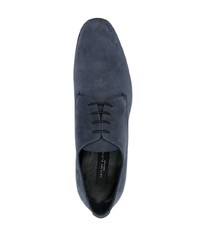 dunkelblaue Wildleder Derby Schuhe von Philipp Plein