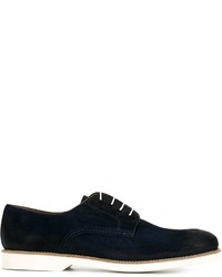 dunkelblaue Wildleder Derby Schuhe von Doucal's