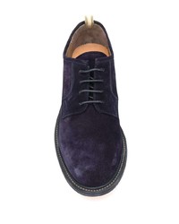 dunkelblaue Wildleder Derby Schuhe von Officine Creative