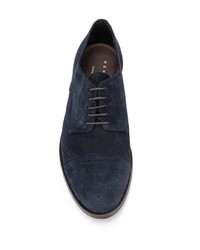 dunkelblaue Wildleder Derby Schuhe von Henderson Baracco