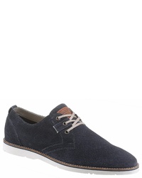 dunkelblaue Wildleder Derby Schuhe von PETROLIO