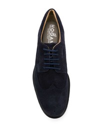 dunkelblaue Wildleder Derby Schuhe von Hogan