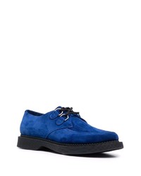 dunkelblaue Wildleder Derby Schuhe von Saint Laurent
