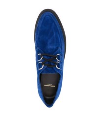 dunkelblaue Wildleder Derby Schuhe von Saint Laurent