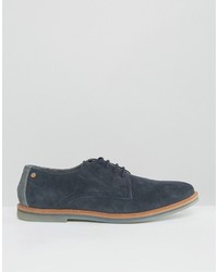 dunkelblaue Wildleder Derby Schuhe von Frank Wright