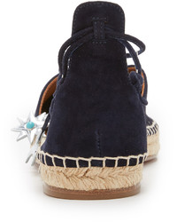 dunkelblaue Wildleder Espadrilles von Aquazzura