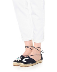 dunkelblaue Wildleder Espadrilles von Aquazzura