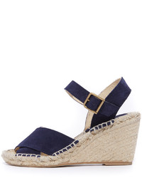 dunkelblaue Wildleder Espadrilles von Soludos