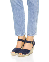 dunkelblaue Wildleder Espadrilles von Soludos