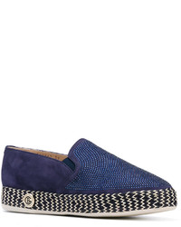 dunkelblaue Wildleder Espadrilles von Baldinini