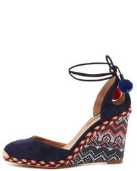 dunkelblaue Wildleder Espadrilles von Aquazzura