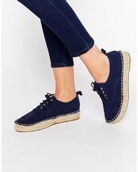 dunkelblaue Wildleder Espadrilles von Pull&Bear