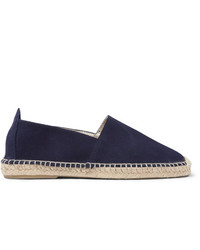 dunkelblaue Wildleder Espadrilles von Anderson & Sheppard