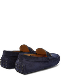 dunkelblaue Wildleder Mokassins von Tod's