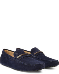 dunkelblaue Wildleder Mokassins von Tod's