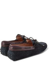 dunkelblaue Wildleder Mokassins von Tod's