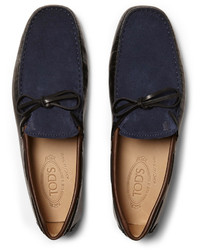 dunkelblaue Wildleder Mokassins von Tod's