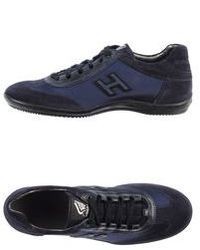 dunkelblaue Wildleder niedrige Sneakers