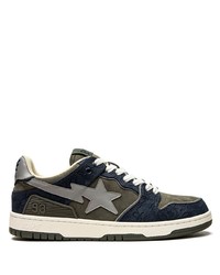 dunkelblaue Wildleder niedrige Sneakers von A Bathing Ape