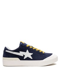 dunkelblaue Wildleder niedrige Sneakers von A Bathing Ape