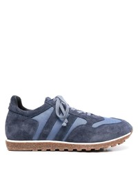 dunkelblaue Wildleder niedrige Sneakers von Alberto Fasciani