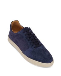 dunkelblaue Wildleder niedrige Sneakers von Brunello Cucinelli