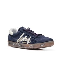 dunkelblaue Wildleder niedrige Sneakers von White Premiata