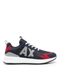 dunkelblaue Wildleder niedrige Sneakers von Armani Exchange