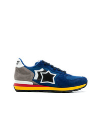 dunkelblaue Wildleder niedrige Sneakers von atlantic stars