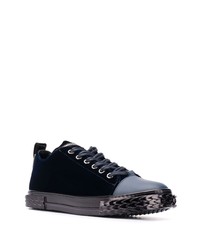 dunkelblaue Wildleder niedrige Sneakers von Giuseppe Zanotti